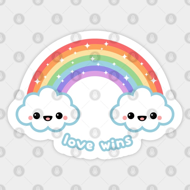 Love Wins Rainbow Clouds Sticker by sugarhai